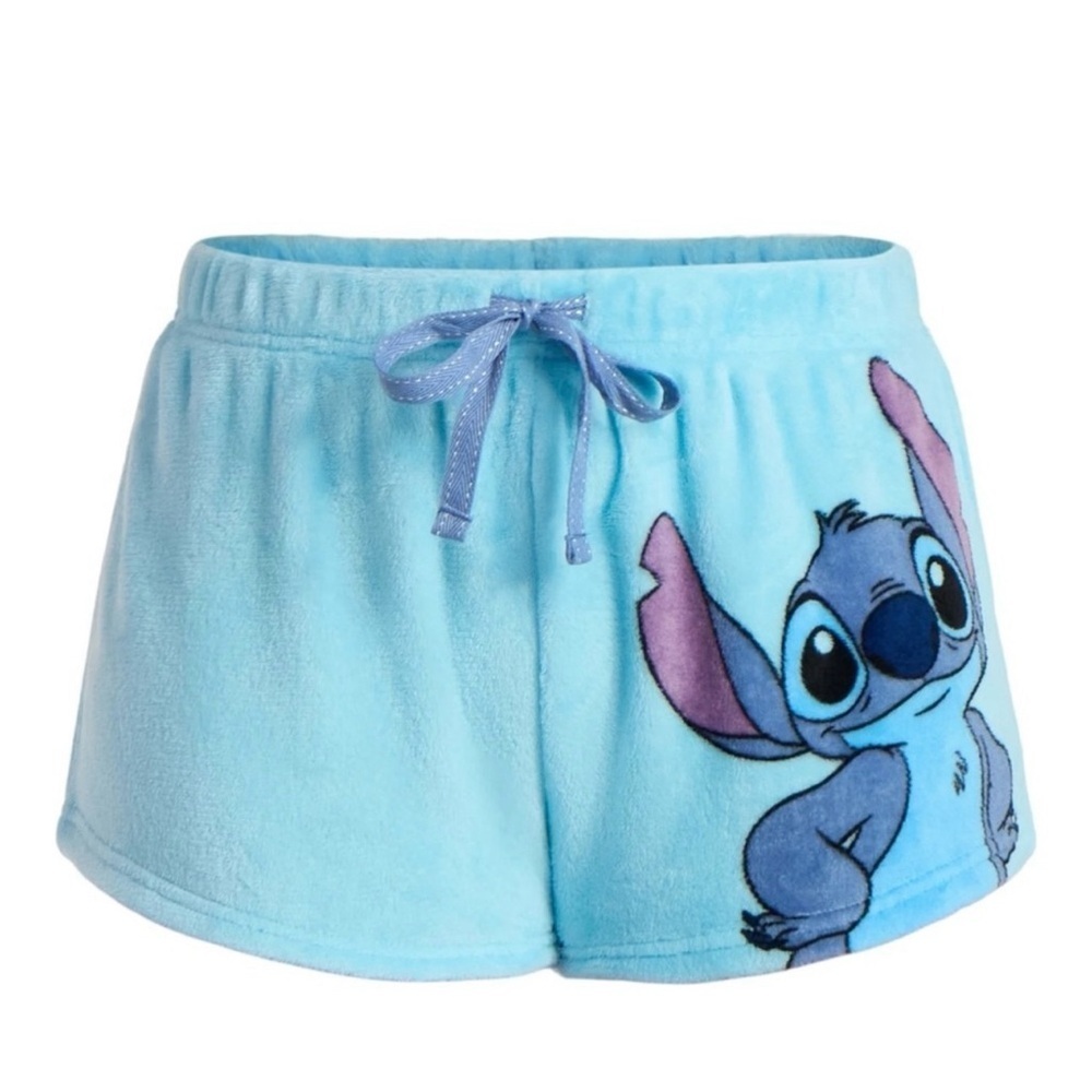 Disney Women’s Stitch Blue And Light Blue Shorts Pajama 2 Piece Set - Picture 4 of 7